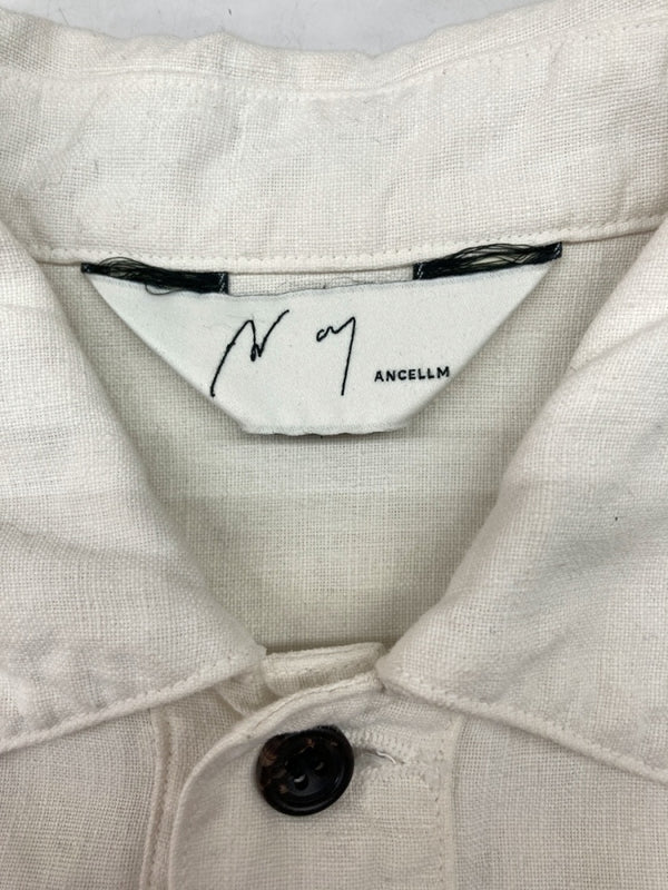 アンセルム ANCELLM DRAWING SHIRT JACKET シャツ ジャケット ボタン ハンドドローイング 白 ANC-JK02-B サイズ 1 ジャケット 総柄 ホワイト 104MT-1079
