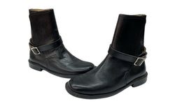 コムデギャルソン COMME des GARCONS トリコ tricot ミドルブーツ ジョッパー ジョードプル BOOTS ベルト レザー 日本製 BLACK 黒 レディース靴 ブーツ エンジニア ブラック SIZE23 1/2 104S-1016