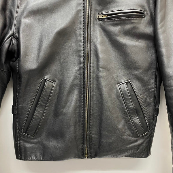 【曜日割引対象外】 ハーレーダビッドソン HARLEY-DAVIDSON シングル ライダースジャケット ジャケット ブラック 38サイズ 201MT-4500 VB