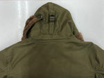 ヒューストン HOUSTON B-9 FLIGHT COAT フライト コート ファー 裏キルティング ジップアップ ミリタリー アウター ジャケット 緑 サイズ 40R ジャケット 無地 カーキ 104MT-1442