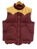 シュガーケーン SUGAR CANE 東洋エンタープライズ レザーヨーク ダウンベスト 60/40クロス グースダウン SC12067 XL ベスト ワインレッド LLサイズ 101MT-3745