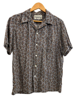 ワコマリア WACKO MARIA ペイズリーシャツ オープンカラー 開襟 総柄 半袖シャツ グレー Mサイズ 101MT-4659
