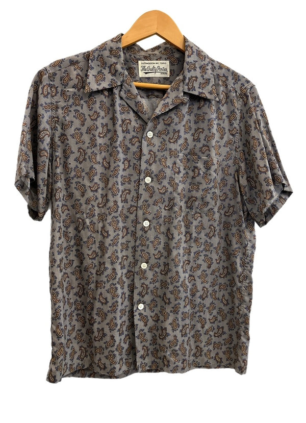 ワコマリア WACKO MARIA ペイズリーシャツ オープンカラー 開襟 総柄 半袖シャツ グレー Mサイズ 101MT-4659
