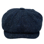 【中古】ハリスツイード MANNIX HAT Co  8パネル 帽子 メンズ帽子 ハンチング・キャスケット ネイビー 201goods-798