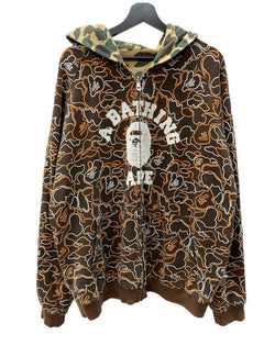 アベイシングエイプ A BATHING APE REVERSIBLE CAMO Hoodie リバーシブル カモ フーディ 緑 茶 -- パーカ カモフラージュ・迷彩 ブラウン 104MT-2098