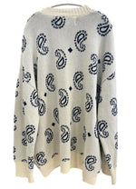 ホワイトランド WHITELAND BLACKBURN ペイズリービッグカーディガン 白 20A-KNL349-WL カーディガン ホワイト フリーサイズ 101MT-4367