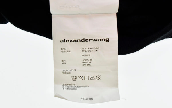 アレクサンダーワン Alexander Wang  パフロゴ オーバーサイズ ポロトップ 黒 6CC3241056 スウェット ブラック Mサイズ 103MT-1768