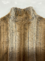 ベッドフォード BED J.W. FORD 15AW FAKE FUR VEST フェイク ファー ベスト ハーフジップ 茶 サイズ 1 ベスト ストライプ ブラウン 104MT-948