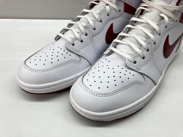 ナイキ NIKE 23年製 AIR JORDAN 1 HIGH 85 METALLIC BURGUNDY エア ジョーダン ハイ メタリック バーガンディ AJ1 シューズ 白 赤 BQ4422-161 メンズ靴 スニーカー ホワイト 27.5cm 104S-999