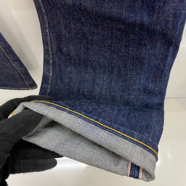 【曜日割引対象外】 ダブルアールエル RRL LOW STRAIGHT ONCE WASHED JEAN USA製 セルビッチ R144RB03 デニム ブルー 29×30サイズ 201MB-926 VB