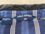 ラルフローレン RalphLauren Polo Sport ポロ スポーツ  90's CHECK SWING TOP チェック スウィングトップ 襟コーデュロイ 紺 ジャケット チェック ネイビー Mサイズ 104MT-2298