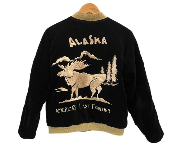テーラー東洋 TAILOR TOYO 東洋エンタープライズ ALASKA 別珍 アラスカ スカジャン スーベニアジャケット 犬ぞり トナカイ ベロア リバーシブル TT10496 ジャケット ブラック Mサイズ 101MT-5113