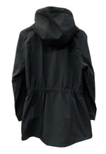 ラルフローレン RalphLauren ローレン LAUREN 現行タグ Quilted Bib Hooded Jacket ダブルクロージャー フーディ コート 二重ジップ キルティング ゴムシャーリング ミディ丈 BLACK 黒 20717S8AA ジャケット ロゴ ブラック Mサイズ 104LT-208