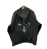 サプライヤー SUPPLIER cross zip hoodie ライトストーン パーカ 刺繍 ブラック XLサイズ 201MT-2303