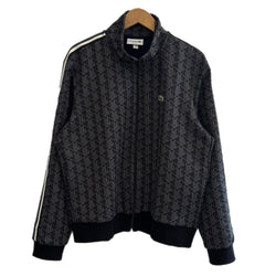 ラコステ LACOSTE モノグラムジャカードトラックジャケット SH1368-10 ジャージ ブラック XLサイズ 201MT-3214
