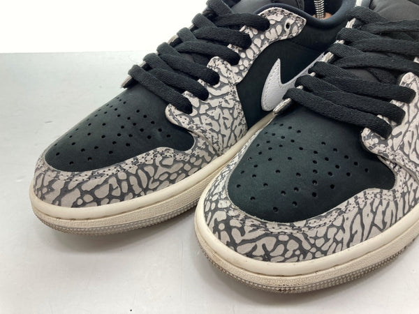 ナイキ NIKE 23年製 AIR JORDAN 1 RETRO LOW OG BLACK ELEPHANT エア ジョーダン レトロ ロー ブラック セメント AJ1 灰 黒 CZ0790-001 メンズ靴 スニーカー ブラック 25cm 104-shoes623