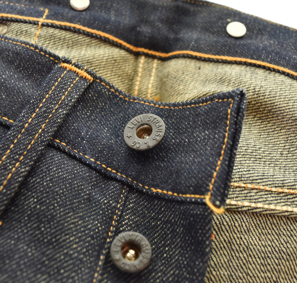 リーバイス Levi's 201 No.2 DENIM DEAD STOCK デッドストック 1920年モデル 復刻 555 バレンシア 工場 99年製 LVC リネンパッチ 青耳 20201-0020 デニム ブルー W33L36 103MB-598