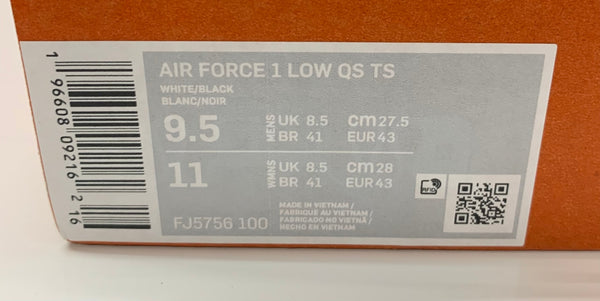 ナイキ NIKE テラー スクワッド エアフォース1 ロー QS "ブラックアウト" Terror Squad Air Force 1 Low QS "Blackout" FJ5756-100  メンズ靴 スニーカー ブラック 27.5cmサイズ 201-shoes967