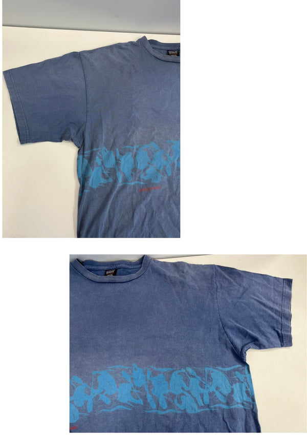 パタゴニア PATAGONIA 90's 90年代 雪なしタグ カヤックプリント  USA製 アメリカ製 青 vintage ヴィンテージ XL Tシャツ ブルー LLサイズ 101MT-4721