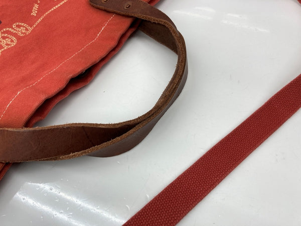 ダブルアールエル RRL 2Way TOTE BAG トート バッグ レザーハンドル キャンバス 斜め掛け かばん 赤 バッグ メンズバッグ トートバッグ ロゴ レッド 104B-88