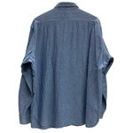 【曜日割引対象外】 ポストオーバーオールズ POST OVERALLS USA製 シャンブレーシャツ ガチャポケ 長袖シャツ ブルー Lサイズ 201MT-4383 VB