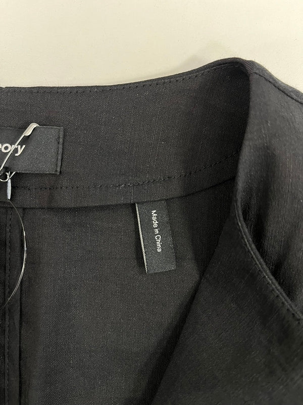 セオリー theory リネンジャケット 麻 ライトアウター 黒 ジャケット ブラック サイズ：00 101LT-170