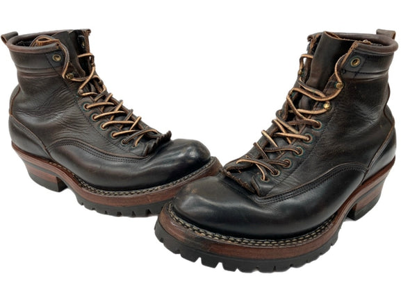 ホワイツブーツ WHITE'S BOOTS 6"SMOKE JUMPER スモーク ジャンパー 茶芯 Vibramソール レースアップ 革靴 シューズ 茶 黒 350VLTT メンズ靴 ブーツ ワーク ブラック サイズ 9E 104S-772