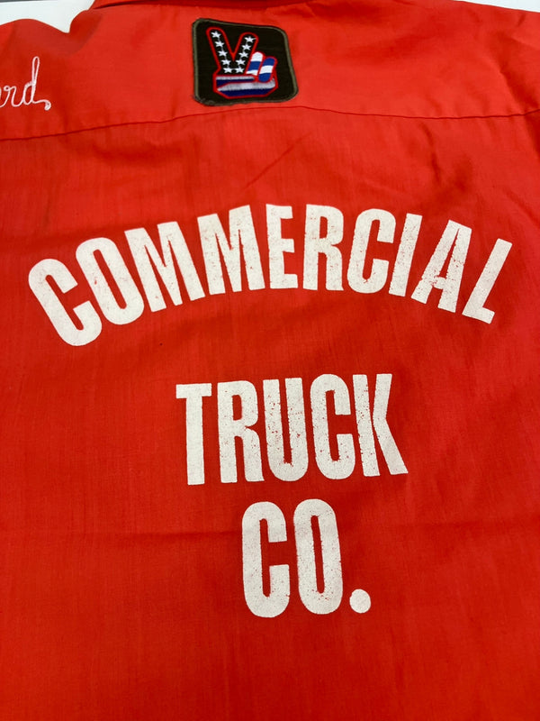 ヴィンテージ vintage 60's~70's 60年代 70年代 Imperial ボウリングシャツ 開襟 オープンカラー ループカラー ボックス 半袖シャツ レッド Lサイズ 101MT-5267