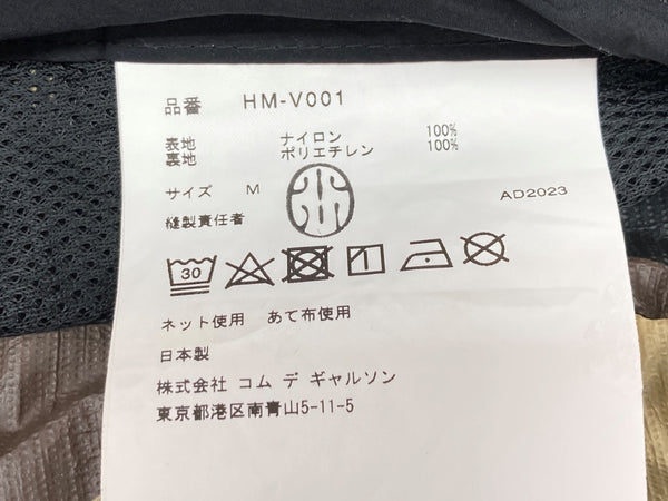 コムデギャルソン COMME des GARCONS オム HOMME ナイロン タイプライター NYLON ジップアップ ダブルジップ ロゴ プリント 日本製 BLACK 黒 HM-V001 ベスト ワンポイント ブラック Mサイズ 104MT-2012