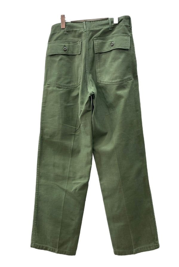 ミリタリー Military 60s 60年代 U.S.ARMY ベイカーパンツ コットンサテン OG-107 TYPE1 緑 無地 カーゴパンツ カーキ 32×33 104MB-219
