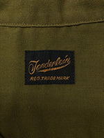 テンダーロイン TENDERLOIN 10SS T-BOWL SHT S/S ボーリングシャツ 開襟 バックロゴ チェーンステッチ 刺繍 OLIVE オリーブ KHAKI 緑 半袖シャツ ロゴ カーキ Sサイズ 104MT-658