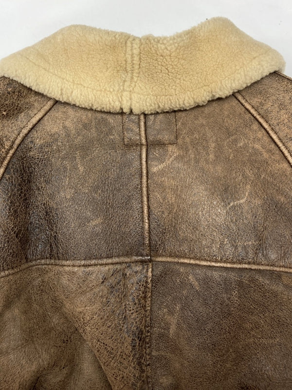 アビレックス AVIREX B-6 FLIGHT JACKET フライト ジャケット ムートン ボア ボンバー ジップアップ 軍用 アウター 茶 サイズ 34 ジャケット 無地 ブラウン 104MT-1810