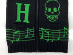 ヒステリックグラマー HYSTERIC GLAMOUR Cowichan Knit Cardigan カウチン ニット カーディガン GRANTED MONSTER 音符 ドクロ ジップアップ ジャケット 黒 02183ND05 カーディガン ロゴ ブラック Sサイズ 104MT-2223
