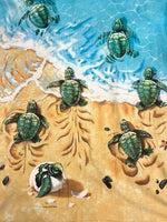 US US古着 90s ©1996 ヴィンテージ Vintage LIQUID BLUE 総柄 アニマルTシャツ 海 ビーチ ウミガメプリント  Tシャツ ブルー Lサイズ 101MT-4835