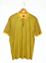 シュプリーム SUPREME 19SS Foulard Polo ロゴ 総柄 半袖ポロシャツ イエロー Mサイズ 103MT-2727