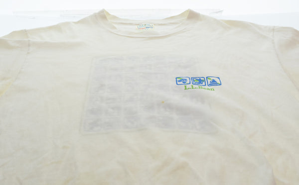エルエルビーン L.L.Bean 80's Hanes USA製 Tシャツ  ヘインズ vintage 両面プリント シングルステッチ Tシャツ ホワイト LLサイズ 103MT-3035