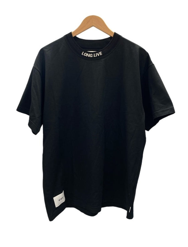 ダブルタップス WTAPS COPO COOLMAX 半袖カットソー ネックロゴ  LONG LIVE 黒 221ATDT-CSM14 サイズ 03 Tシャツ ブラック 101MT-2997