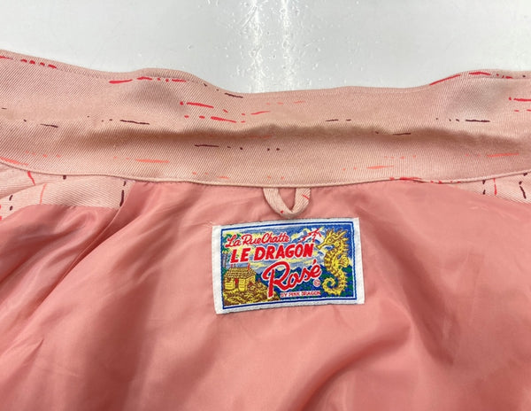クリームソーダ CREAM SODA PINK DRAGON ピンクドラゴン RAYON JACKET ジャケット ジップアップ カスリ ブルゾン ジャケット 総柄 ピンク 104MT-1296