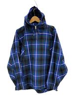 ヴィヴィアンウエストウッド Vivienne Westwood MAN ハーフジップフーディ パーカー ライトアウター チェック柄 サイズ46 パーカ ブルー 101MT-3778