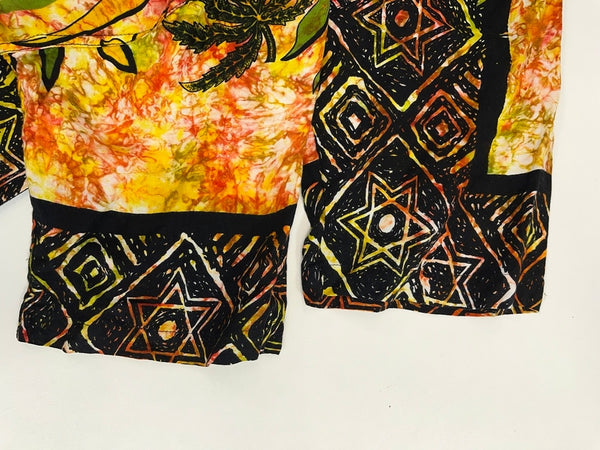 US古着 ボブマーリー ラスタ 柄シャツ 総柄  長袖シャツ マルチカラー 101MT-4586