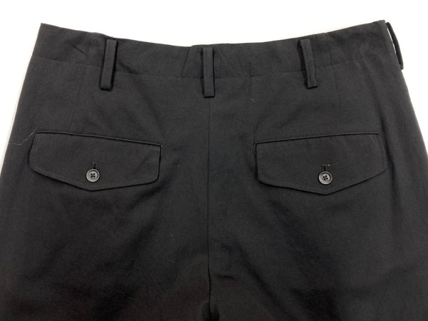 ヨウジヤマモト Yohji Yamamoto POUR HOMME TWO TUCK PANTS 2 タック パンツ シワギャバ ボトムス ジップフライ 黒 無地 HX-P17-100 スラックス ブラック サイズ 2 104MB-248