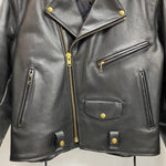 【曜日割引対象外】 バンソン VANSON ハイウェイマン ダブルライダース Dポケット USA製 レザー ジャケット ブラック 46サイズ 201MT-4147 VB