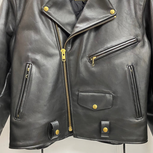 【曜日割引対象外】 バンソン VANSON ハイウェイマン ダブルライダース Dポケット USA製 レザー ジャケット ブラック 46サイズ 201MT-4147 VB