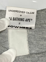 ア ベイシング エイプ A BATHING APE 00s UNDERCOVER NOWHERE ノーウェア LAST ORGY 2 カレッジロゴ 復刻 表記なし Tシャツ プリント グレー フリーサイズ 101MT-2315