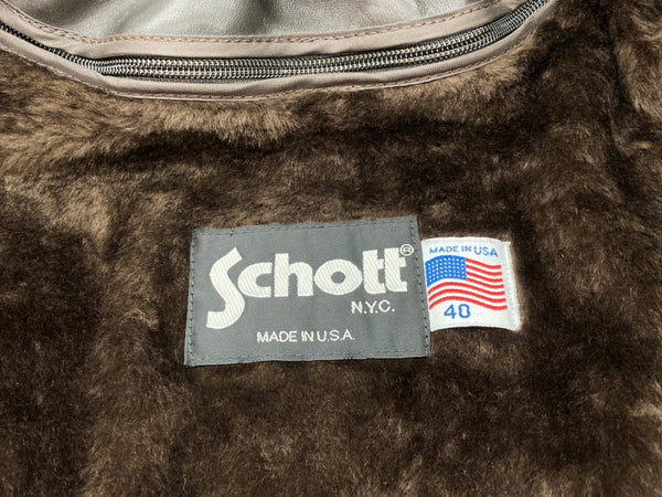 ショット SCHOTT 641RIDERS STEERHIDE LEATHER ライダース シングル レザー ジャケット ライナー付き ステアハイド レザー 茶 サイズ 40 ジャケット 無地 ブラウン 104MT-2327