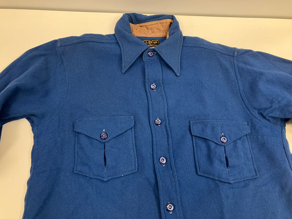 エルエルビーン L.L.Bean 30's 30年代 黒タグ フランネルシャツ vintage ヴィンテージ - 長袖シャツ ブルー 101MT-3953