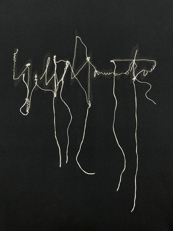 ヨウジヤマモト Yohji Yamamoto BLACK Scandal LOGO ZIPUP PARKER ロゴ ジップアップ パーカー フーディ スウェット 黒 HC-T92-993 サイズ 3 パーカ 刺繍 ブラック 104MT-2220