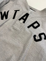 ダブルタップス WTAPS LEAGUE SS COTTON FLANNEL ロゴ刺繍 ベースボール プルオーバー シャツ  221TQDT-SHM06 サイズ2 半袖シャツ グレー 101MT-4465