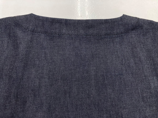 コムデギャルソン COMME des GARCONS トリコ tricot 2015年製 ルック3 半袖 ダンガリー デニム クルーネック ロング ポケット インディゴ INDIGO TP-O002 ワンピース 無地 ネイビー Sサイズ 104LT-139