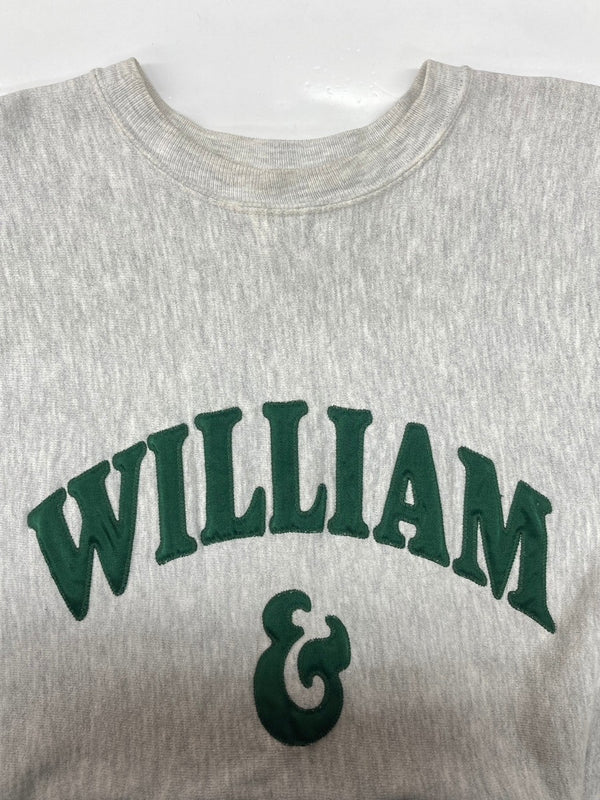 チャンピオン Champion 90s 90年代 刺繍タグ REVERSE WEAVE リバースウィーブ  メキシコ製 3段 WILLIAM＆MARY カレッジ 刺繍 灰色 スウェット 刺繍 グレー Mサイズ 104MT-2282